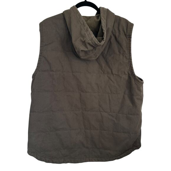 Wrangler Workwear Hooded Canvas Vest XL (46-48) Insulated Quilted Duck Flawed - Picture 4 of 8